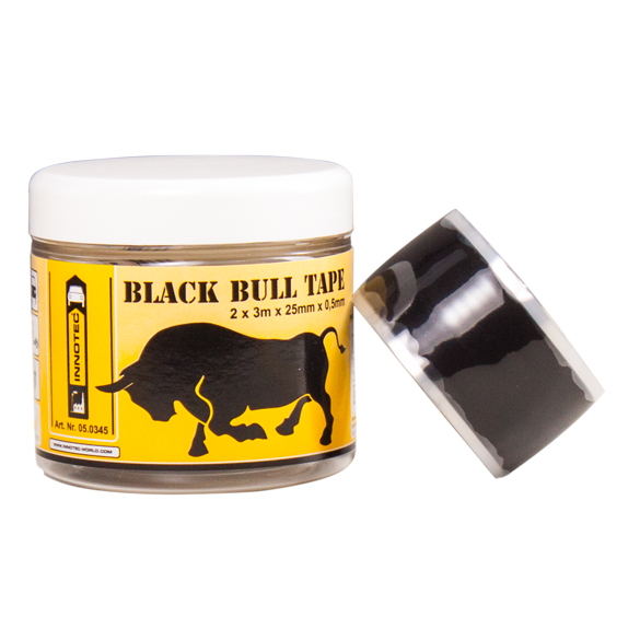 [1663-25] Black Bull Tape - Schwarz, 25 mm breit x 0,5 mm stark - Selbstvulkanisierendes Band