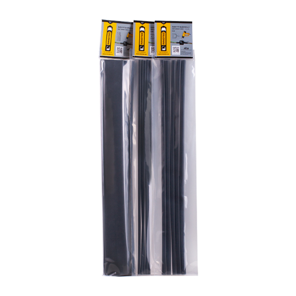 [1738-12] Easy Fit Sleeves - 12:03, Schwarz, 50 cm lang x 12 mm Ø - Schrumpfschlauch