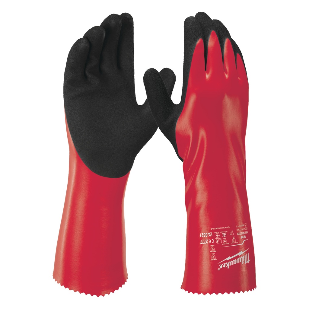 [4932493228] MILWAUKEE Chemische Handschuhe Grip (Größe 8 (M) (Schnittschutzhandschuhe Klasse 1/A))