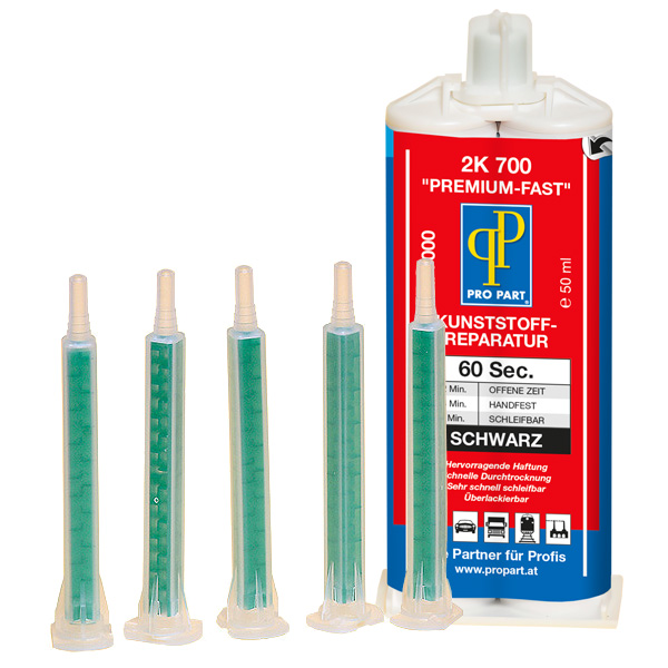 [7000] Pro Part 2K-Kunst. Rep. Schwarz "Fast" inkl. 5 Mischdüsen