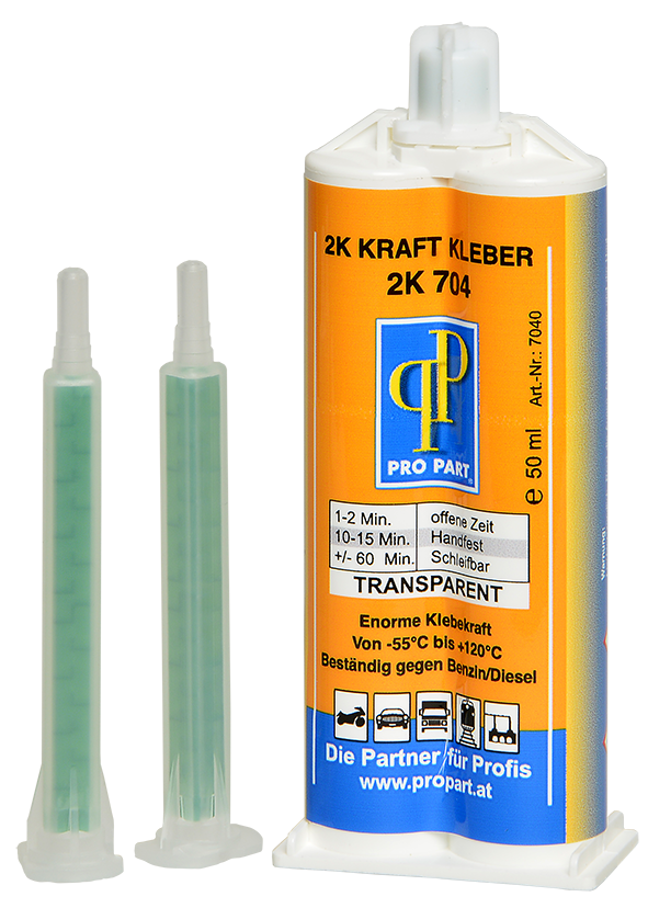 Pro Part 2K-Kraftkleber Transparent  inkl. 2 Stk. Mischdüsen