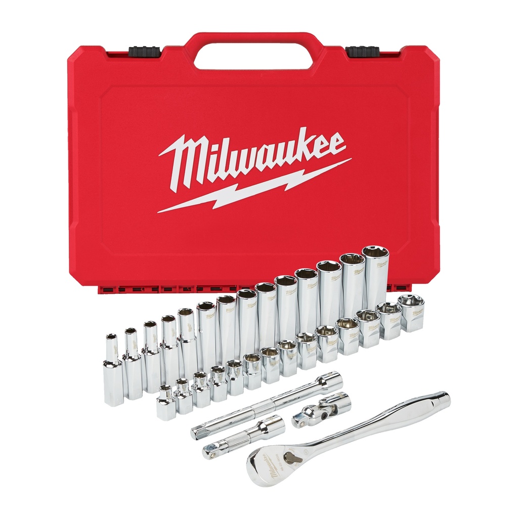 MILWAUKEE Ratschen- und Steckschlüsseleinsatz Set 3/8" metrisch