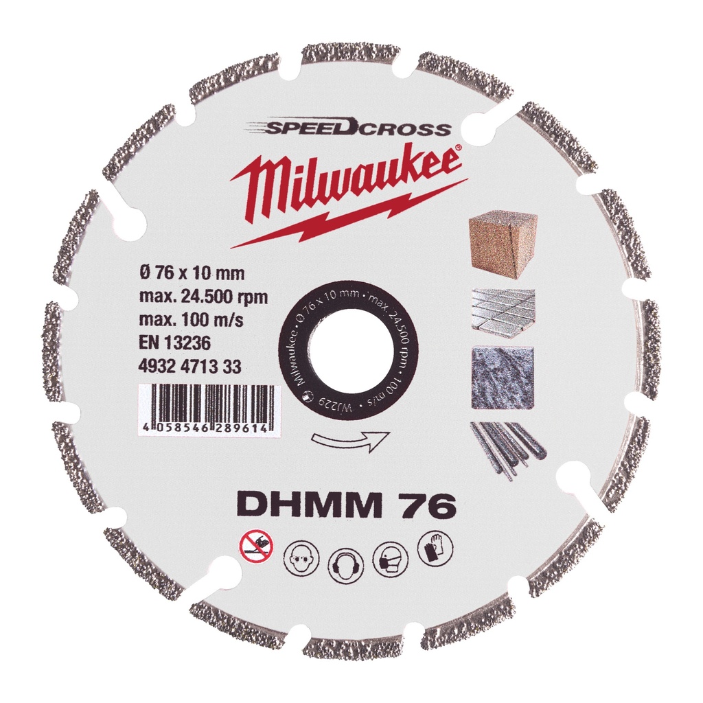 [4932471333] MILWAUKEE Diamanttrennscheibe DHMM 76 mm