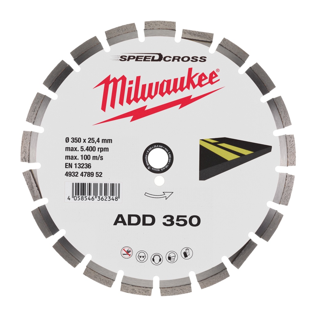 [4932478952] MILWAUKEE Diamanttrennscheibe Asphalt ADD 350 mm
