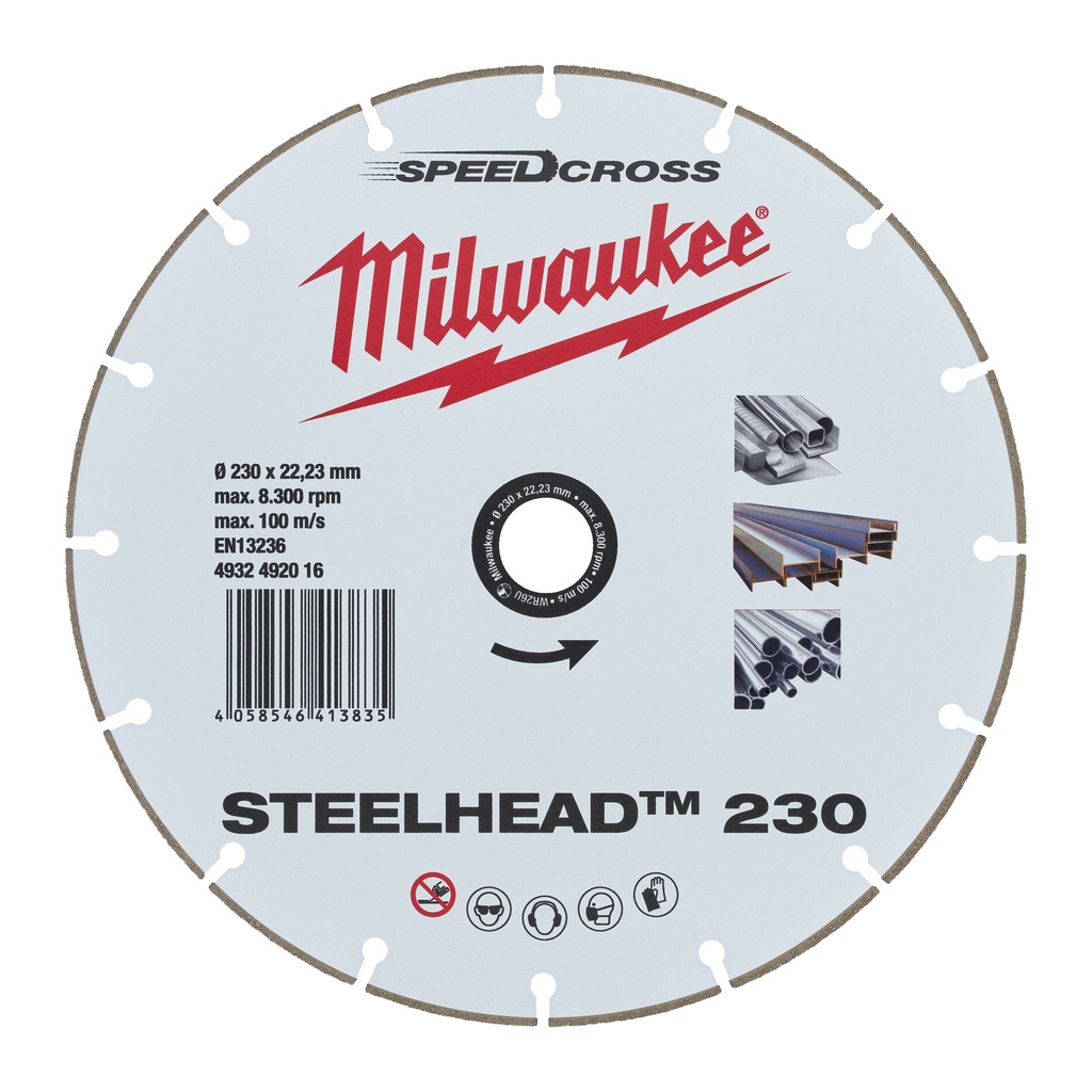 [4932492016] MILWAUKEE Diamanttrennscheibe DH STEELHEAD 230 mm