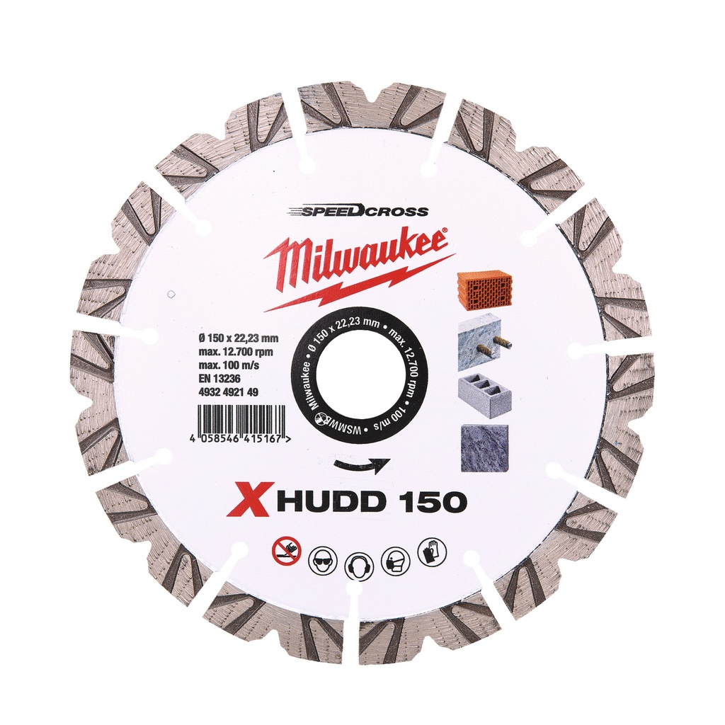 [4932492149] MILWAUKEE Speedcross Diamanttrennscheibe XHUDD 150 mm