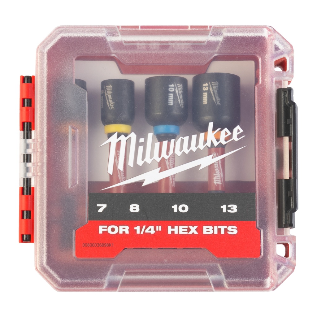 MILWAUKEE SHOCKWAVE Steckschlüssel 1/4" Set 4-teilig