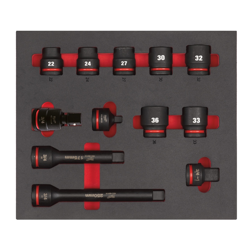 [4932493396] MILWAUKEE 3/4" SHOCKWAVE Schlagnüsse Einlage