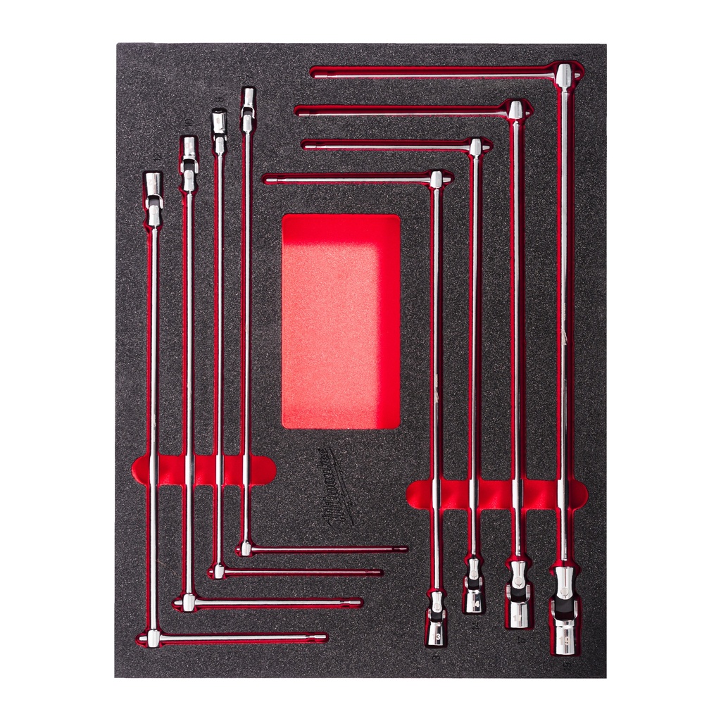 [4932499113] MILWAUKEE T-Gelenkschlüssel Einlage (4-teilige Einlage für Werkstattwagen 78 cm (Maulschlüssel Einlage))