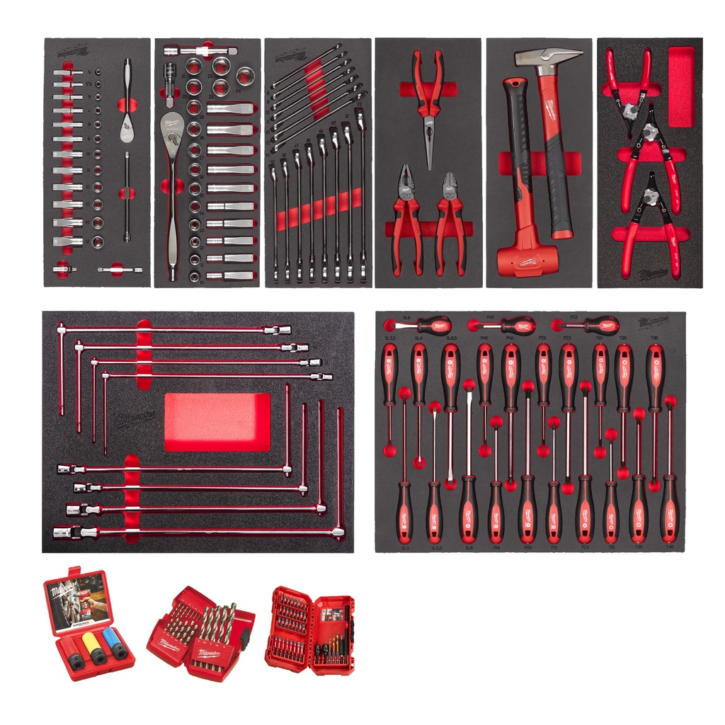 [4932499474] MILWAUKEE Bestücktes Einlagen-Set Automotive 172-teilig