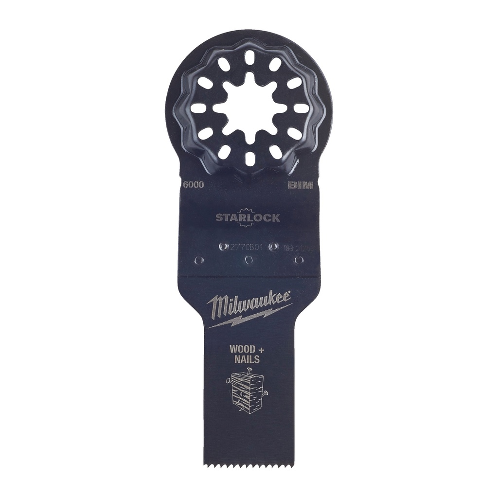 [48906000] MILWAUKEE Multitool Starlock Bi-Metall Tauchsägeblatt für Schnitte in Holz mit Nägeln (20 x 34 mm (Metall Tauchsägeblatt für Schnitte in Holz mit Nägeln))