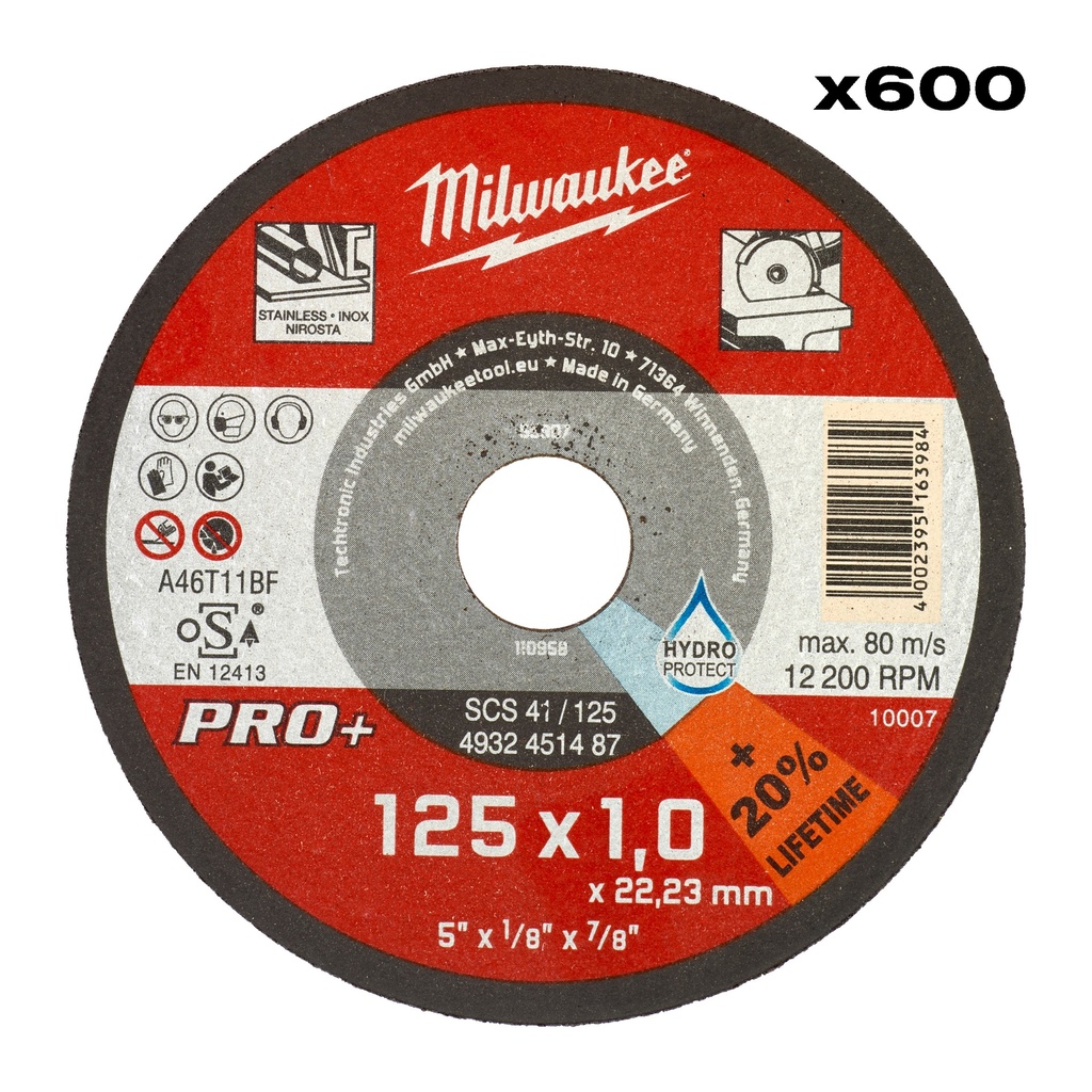 MILWAUKEE Metalltrennscheibe PRO+ INOX 125 mm Großpack